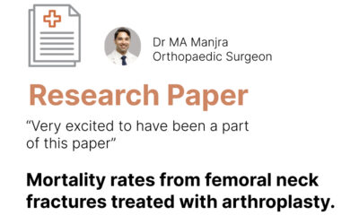 Mortality rates from femoral neck fractures treated with arthroplasty.